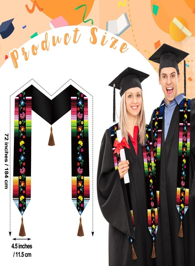 Glitopper 3 Pcs Class of 2025 Mexican Graduation Stole Mexican Graduation Sash Hispanic Serape Stole Serape Scarf Gift for Graduation's Day - Image 2